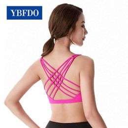 Soutiens-gorge YBFDO Soutien-gorge de sport antichoc pour femmes Cross Back Running Gym Training Bra Cueilli Fitness Workout Sexy Brassiere Underwear J230529