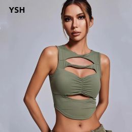 BRAS YUSHUHUA Sexy Avant Creux Yoga Gilet Femme Kink Cou Gym Vêtements Gilet Respirant Courir Sport Top Sans Manches Fitness Réservoir