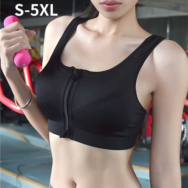 Sujetadores con cremallera Sujetador deportivo grande sin anillo de acero Reunidos Yoga Fitness A prueba de golpes Correr Chica de mujer Ropa interior sin rieles Chaleco de belleza P230417