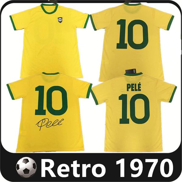 BRASIL 1970 maillots bele 1998 rétro Pele 10 PELE CLASSIC Carlos Romario Soccer Jersey S XXL camisa de futeboll