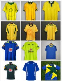 Brazilië Camisa de futebol 2002 2004 2006 2010 Retro voetbalshirts Vintage Maillot Classic voetbalshirt #9 RONALDO #10 RIVALDO #11 RONALDINHO 1957 1988 1994 1998 2000