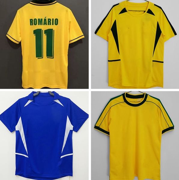Maillots de football rétro du Brésil 1994 1998 2002 Ronaldinho KAKA R. CARLOS camisa maillot futebol BRaziLs RIVALDO classique vintage de foot maillot gardien de but maillot de football