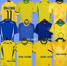 Brazilië retro voetbalshirts PELE Ronaldo 1970 57 58 85 88 91 93 94 98 00 02 04 12 Ronaldinho KAKA R. CARLOS camisa de futebol BraziLS RIVALDO klassieker