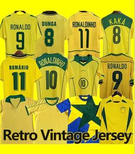Brasil rétro Soccer Jerseys Ronaldo 1957 85 88 91 94 98 00 02 04 06 Ronaldinho Kaka R. Carlos Camisa de Futebol Brazils Football Shirt Rivaldo Classic Vintage Jersey