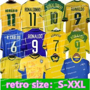 Brasil Soccer Jerseys 2002 Retro camisas Carlos Romario Ronaldinho 2004 Camisa de Futebol 1994 Brasils 2006 1982 Rivaldo Adriano Joelinton 1988 2000 1957