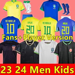 Maillots de football du Brésil BraziLS Chemises rétro CASEMIRO VINI JR RICHARLISON PELE 1998 2002 Carlos Ronaldinho camisa de futebol 1994 1970 91-93 Kit enfants RIVALDO