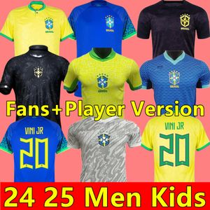 Brasil Soccer Jerseys Brazils Retro Shirts Casemiro Vini Jr Richarlison Pele 1998 2002 Carlos Romario Ronaldinho Camisa de Futebol 1994 1970 91-93 Rivaldo Kid Kit Kit