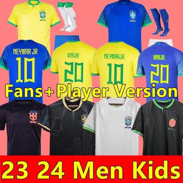 Camisetas de fútbol de Brasil Camisas retro de Brasil CASEMIRO VINI JR RICHARLISON PELE 1998 2002 Carlos Romario Ronaldinho Camisa de Futebol 1994 1970 91-93 RIVALDO Niños