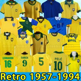 Brasil Soccer Jerseys Retro Shirts Carlos Romario Ronaldinho Camisa de Futebol Brazils 91 93 94 1957 1970 1971 1978 1985 1988 1992 1994 94 Rivaldo Adriano Joelinton