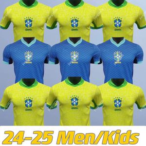 Brasil voetbal t-shirt jerseys BraziLS Retro shirts CASEMIRO VINI JR RICHARLISON PELE 2024 Carlos Romario Ronaldinho camisa de futebol 2024/2025 RIVALDO Kids kit