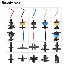 Brashoyu Connecteur de tuyaux de joint de serre 1/8 "4 voies 4/7 mm à 3/5 mm de flexion de flexion émetteur