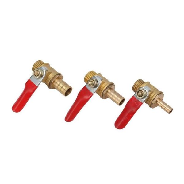 Válvula de agua de bola de rosca macho, latón, 1, 4, a 6, 8, 10mm, conector de interfaz de tubería de grifo universal, interruptor de flujo de agua para riego de jardín 241E