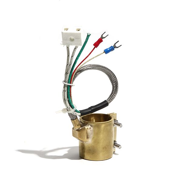 Brass Band Heater Anneau de chauffage électrique 25x30mm/30x30mm-60mm/32*30-60mm 220V Deux fils avec thermocouple de type K et fils de mise à la terre