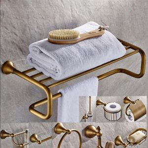 Messing Badkameraccessoires Set Antiek Brons Papierhouder Handdoekstang Toiletborstelhouder Handdoekhouder badkamer Hardware set263i