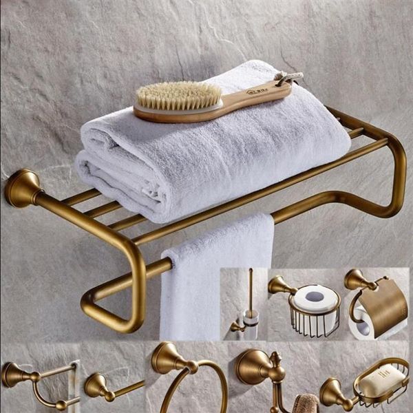 Ensemble d'accessoires de salle de bains en laiton, porte-papier en Bronze Antique, barre à serviettes, porte-brosse de toilette, porte-serviettes, matériel de salle de bains, set189M