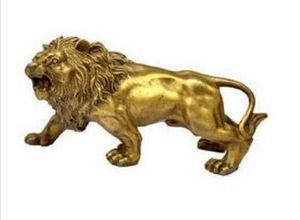 Messing vervaardigde menselijke antieke decoratie Collectable Home Decoraties Feng Shui Brass Lion Sculpture / Statue