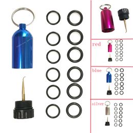 Mini réservoir de plongée sous-marine en aluminium avec 12 joints toriques, porte-clés de plongée en laiton, Kit de réparation de plongée, accessoires de piscine brass Diving repair kit