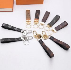 Brass Fashion Key Buckle Car Keychain Handmade Lederen Keychains Men Women Bag hanger accessoires Lanyard Keyrings