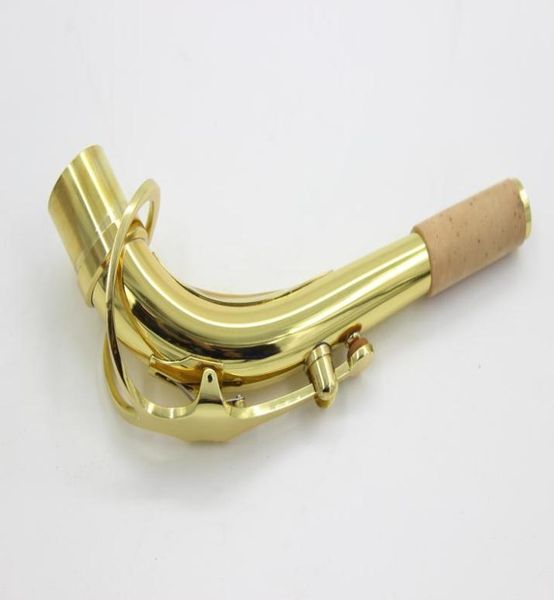 Latón dorado lacado saxofón Alto Accesorios para Instrumentos Musicales cuello curvo nueva llegada conector para saxofón 7545321