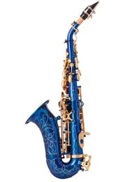 Messing Gouden Carve Patroon Bb Bocht Althorn Sopraan Saxofoon Sax Parel Wit Shell Knoppen Wind Instrument 00