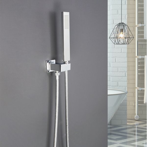 Cabezal de ducha de reemplazo de la ducha de la ducha de latón para el sistema de ducha de baño cromo pulido ovalado cuadrado