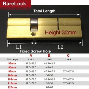 Cylindre de verrouillage de porte en laiton 85 - 110 mm 7 keys pour chambre de salle de bain verrure intérieure de porte