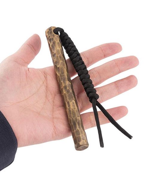 Piezas de latón hechas a mano Stick Smash Knuckle Pends Lanyard Outdoor Affish Survival Survival EDC Break Tool5284139