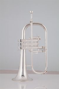 Corne d'instruments de musique plaquée argent, Instrument en laiton, bugle Bb, avec embout