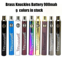 Brass Knuckles Batería Precalentamiento BK 900mah Vape Voltaje ajustable 9 colores Kit de cargador USB E Cigarrillo Pluma