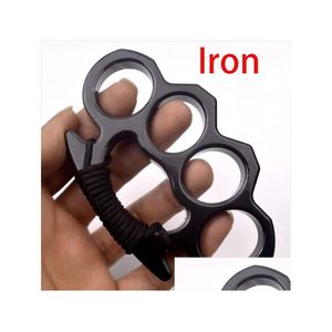 Boksbeugels Ijzer Verdikt Knuckle Duster Outdoor Metalen Vingergesp Fitnesstraining Boksen Gevecht Gebroken Raam Verdediging Edc Te Dhwq6