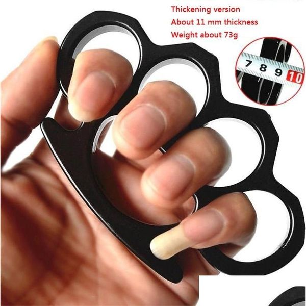 Nudillos de latón Mticolor Engrosado Metal Knuckle Duster Cuatro dedos Tigre Cámara exterior Seguridad Defensa Bolsillo Herramienta Edc Entrega de gota Sp Dho4G