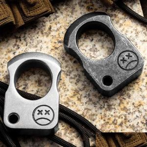 Brass Knuckles Quality Self High Defense Metal Knuckle Duster Finger Tiger Vrouw Anti Wolf Outdoor Cam Pocket EDC Tool Drop Lever DH9PK