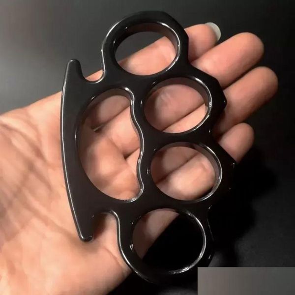 Brass Knuckles Sier Black Gold Thin Steel Knuckle Dusters Autodefensa Seguridad personal Mujeres y hombres Autodefensa Colgante Fy4323 DHQ2A
