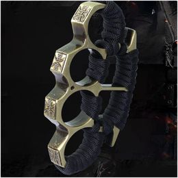 Knuckles en laiton épaissi métal Knuckle Duster outils de doigt caméra extérieure auto-défense mini poche portable outil Edc livraison directe Spor Dht8G