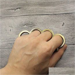 Brass Knuckles Wood Leaf Fire Legal Finger Tiger CL Four Ring Defense Copper EDC Outdoor Diy 5SM4 Drop Delivery Sports buitenshuis Fitnes DHPVU