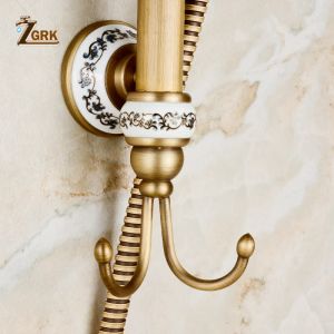 Messing luxe badkamer douche antiek bronzen afgewerkte muur gemonteerd hefbadkamer douchemixer set draagbare douche