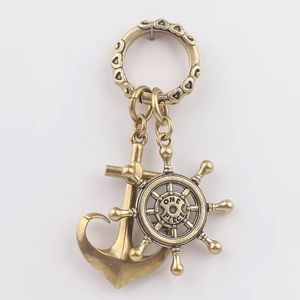 Brass Marine Supplies Ship's Anchor Statue Pendentif Ajustement For Car Motorcycle BackPack Keychain Decoration
