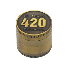 Messing Stijl Zinklegering Herb Grinder 40mm 4 Pijp Metalen Mini Tabakslipers met Pollen Catcher Smoke Pipe Accessoires