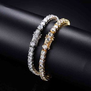 Messing Tennis AAA CZ Bling 3mm 4mm 5mm 1 rij Cubic Zirconia Armband voor Mannen en vrouwen Iced Out Sieraden BB019