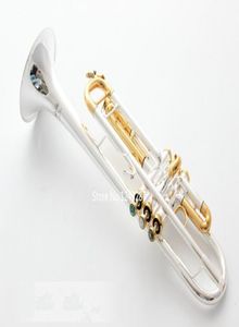 Brass Trumpet Silver Compated Gold Key LT180S72 Flat BB Professionele trompet Bell Top Superior Quality Musical Instruments3603866