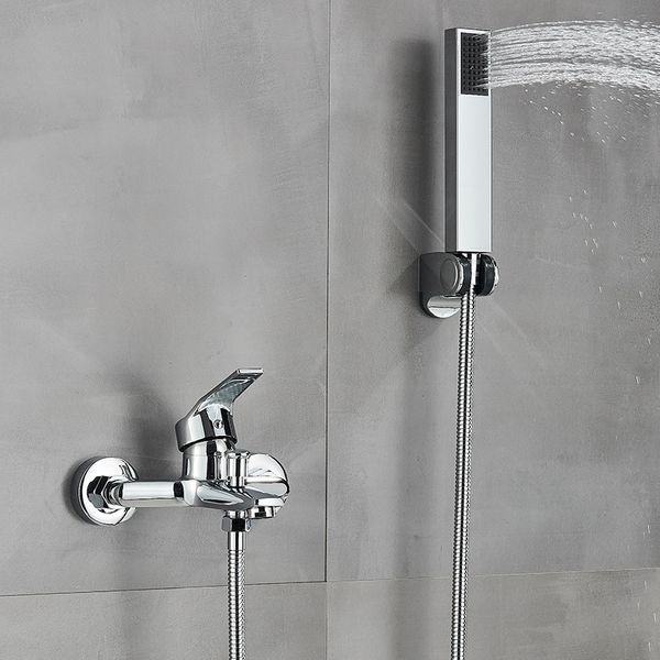 Grabeto de bañera montada en la pared de latón altura de grifo de baño estante ajustable con varilla de elevación Valor de control de grifo grifo de ducha