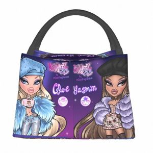 Bratz Meisje Carto Lunch Tas Leuke Grappige Lunchbox Voor Vrouwen Reizen Draagbare Rits Koeltas Aangepaste Thermische Tote Handtassen Z4ip #