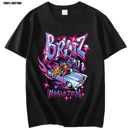 Bratz T Shirt Summer Street Excelente camiseta Harajuku Y2K Tops Hombres Mujeres Manga corta de algodón corto Tamaño 240510