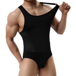 BRAVE PERSON Marque Respirant Mesh Bodys Hommes Shapers Justaucorps Mâle Body Building Singlet Sous-Vêtements Shapewear pour Hommes Gilet 240112