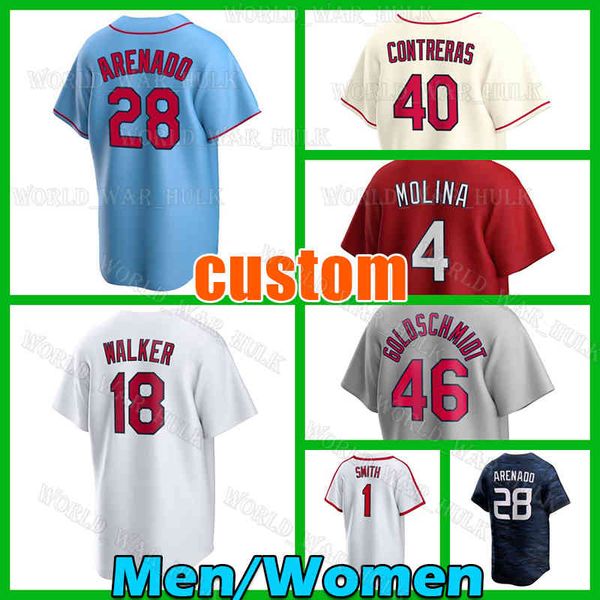 28 Nolan Arenado Jersey 46 Paul Goldschmidt Baseball 18 Walker St. Louis''Ozzie Smith Yadier Molina Willson Contreras Lars Nootbaar Dylan Carlson Kardinaal Pedro Pages