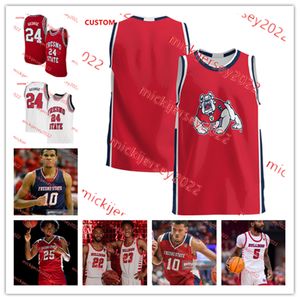 Braxton Huggins Christian Grey Fresno State Basketball Jersey Deshon Taylor Nate Grimes Assane Diouf Paul George Fresno State Bulldogs Maillots Personnalisé Hommes Jeunesse