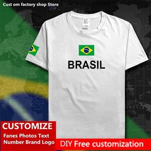 Brésil Coton T-shirt Custom Jersey Fans Nom Nom Nom Brand Fashion Hip Hop Loose Casual T-shirt Bra Brazilian Gyms 220616GX