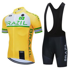 Brazilië Cycling National Team Jersey 20D Fiets Shorts Set Sneldrogende Ciclismo Kleding Mannen Zomer Fietsen Maillot Bottom Wear