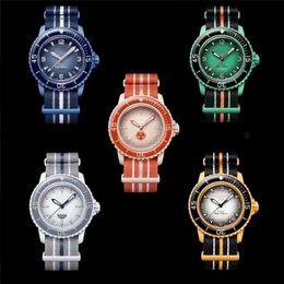 NIEUW 42MM Ocean Watch Herenhorloge Biokeramische nep automatische mechanische horloges Hoge kwaliteit volledig functioneel Pacific Ocean quartz horloge Designer uurwerkhorloges