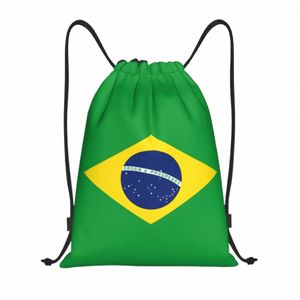 Brésil Drapeau Cordon Sacs Hommes Femmes Pliable Sport Gym Sackpack Boutique Sacs À Dos G8Ud #